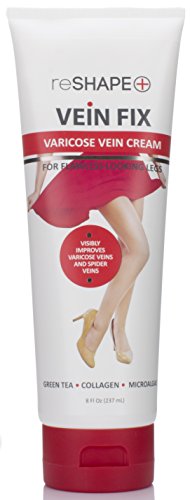 Reshape Varicose Vein Cream. Treatment Cream for Varicose Veins and Spider Veins with Green Tea, Collagen, Microalgae. 8oz tube