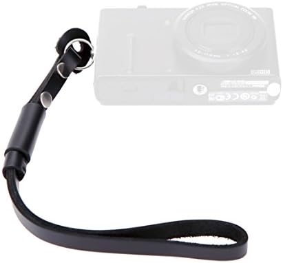 Mirrorless Digital Camera Wrist Strap, Landto Vintage Soft Leather Wrist Band Hand Strap for Compact Mirrorless Digital Camera (Wrist strap Black)