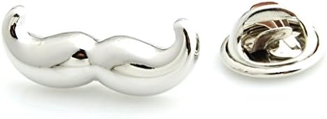 Silver Mustache Moustache Lapel Pins for Mens Gift