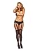 Dreamgirl Women's Verona Plus Size Sheer Garter Belt Pantyhose, Small
