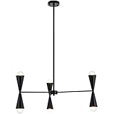 Living District Cade 6-Light Mid-Century Metal Pendant in Black