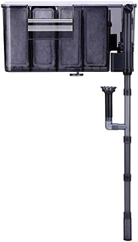 Orange Tech Aquarium Filter, 4.8W 25GPH External Hanging Fish Tank Filter, 3-in-1 Submersible Power Filter for 15-25 Gal Freshwater and Saltwater - 110V