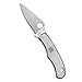 Spyderco Bug Folding Knife - Stainless Steel Handle with PlainEdge, Full-Flat Grind, 3Cr Steel Blade and SlipJoint - C133P primary