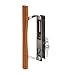 Prime-Line C 1032 Keyed Sliding Glass Door Handle Set - Replace Old or Damaged Door Handles Quickly and Easily -Wood & Black Painted Diecast, Hook Style, Flush Mount (Fits 6-5/8" Hole Spacing) primary