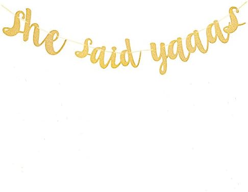 Gold Glitter She Said Yaaas Banner Party Supplies Bachelorette Parties Decorations