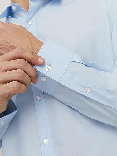 Camicia Classica da Uomo Jjjoe LS Plain, Blu di Cachemire, L