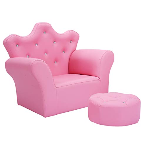 HONEY JOY Kids Sofa, Children Princess Upholstered Couch Armrest Chair