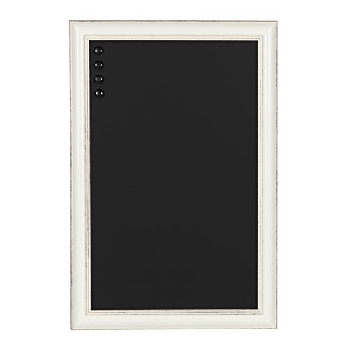 Kate and Laurel Macon Framed Magnetic Chalkboard, 18x27, Soft White