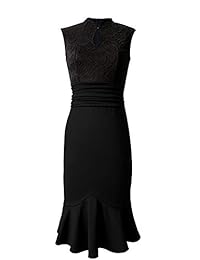 VFSHOW Vestido de fiesta de cóctel con diseño de sirena y hoyo de la cerradura para mujer