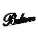 CVHOMEDECO. Matt Black Wooden Words Sign Free Standing Believe Desk/Table/Shelf/Home Wall/Office Decoration Art, 14-1/4