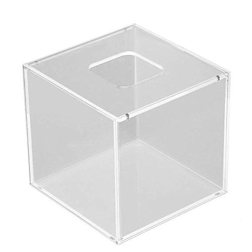 Doublelife Facial Tissue Dispenser Square Box Cover Holder Clear Acrylic Napkin Storage Box 4.92 x 4.92 x 4.72inch for Bathroom, Kitchen and Office Room - Thumbnail 7