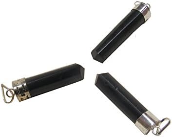3 x Crystal Black Tourmaline Pendant Necklace Tri Sided, Healing Wellness.