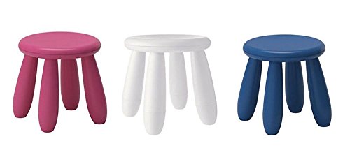 IKEA MAMMUT Stool Children Chair kids seat Round -PINK Color Pink
