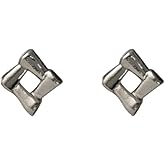 UELSTA Minimalist Geometric Stud Earrings for Women Sustainable 14K Gold/White Gold Real-Gold-Plated Recycled Brass Hypoallergenic 925 Sterling Silver Posts PVD Coated Dainty & Modern 4mm