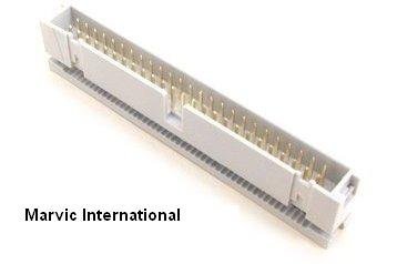 Pc Accessories 2-Pack 2X25 50P Dual Rows 2.54mm Shrouded IDC Male Header, 50 Pins Connectors