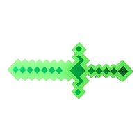 QuStars Green Light-Up Short Diamond Pixel Sword Dagger Blade LED Flashing Lights