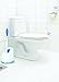 Superio Toilet Brush and Holder,Toilet Bowl Cleaning System with Scrubbing Wand, Under Rim Lip Brush and Storage Caddy for Bathroom, White and Blue