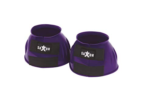 Saxon. Double Tape PVC Ribbed Bell Boots Purple Warmblood