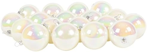 White Iridescent Shiny Finish Shatterproof Bauble Range - Pack of 18 x 60mm