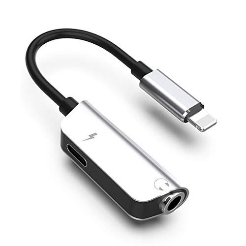 Headphone Adapter to 3.5 mm Earphone Jack Compatible with iPhone X Charge Connection Converter Audio Splitter for iPhone 7/7 Plus/8/8 Plus/X/XR/XSMax Support Music &Charger Support iOS12 or Later