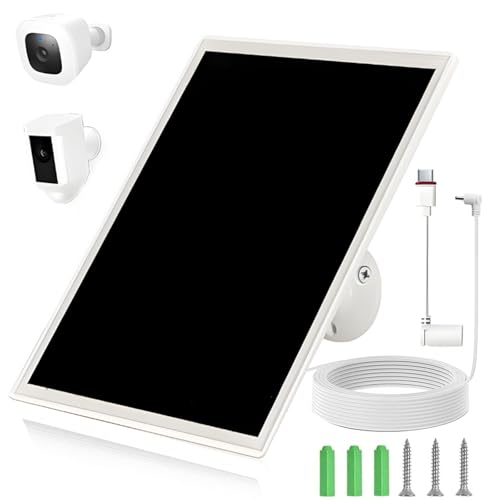 Cargador solar ring de 6W/5V,compatible con toda la gama de cámaras Ring(no compatible con cámaras sin baterías),viene con un puerto DC35+Tipo-C,un cable de carga de 1x3m y es resistente al agua IP66