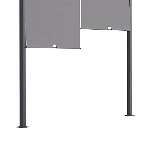 Outsunny 10' x 13' Patio Pergola with Solar Powered LED Lights, Outdoor Metal Pergola with Sun Shade Canopy for Backyard, Garden, Lawn, Dark Grey