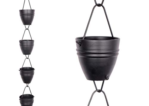 Rain Chain Dos Rayas Cup Black 8.5' Ft. # 90142