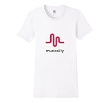 Women's musical.ly wave classic T-Shirt (Fitted Cut) Small White
