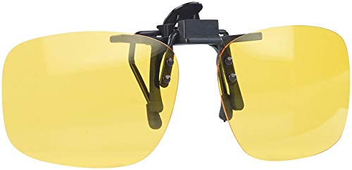 PEARL Gelbbrille: Nachtsicht-Brillenclip in abgerundetem Design, polarisiert, UV400 (Nachtfahrbrille zum Aufstecken, Nachtsichtbrille zum Aufstecken, Sonnenbrillenaufsatz) – Bild 5