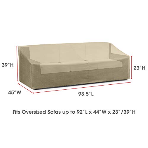 SunPatio Outdoor Sofa Cover, Waterproof Oversized Couch Cover with Seam