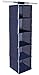 STORAGE MANIAC 5-Shelf Hanging Closet Organizer with Loop Closure, Polyester Canvas Cloth Hanging Shelf