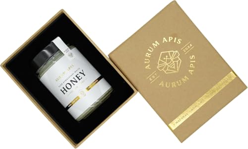 Aurum Apis Kyrgyzstani White Honey Pure Raw Wild Natural Organic Monofloral Premium Flower Superfood Natural Support Energy | Farm Fresh | Hand Harvested | Sugar Substitute - 500 Gram Jar