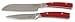 Emeril Lagasse Razor Sharp 2 Piece Chef Knife Set - 5 inch Santoku Knife, 3.5 Inch Stainless Steel Paring Knife, Forged Steel Clad Emerilware - Red Handles