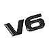 DSYCAR Metal V6 Emblem Fender Trunk Badge Sticker Decal for Car Decoration (Black)