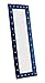Kings Brand Furniture - Modern Upholstered Tufted Standing Floor Mirror, Blue