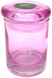 3oz Black Light Reactive Pop Top Jar Glass Odorless Medical Jar Herb Stash Container (Pink BL)
