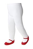 Baby Emporio-Baby & Toddler Girl Tights-Shoe Look-Anti Slip-Cotton-Gift Bag (6-12 Months, Red Robin)