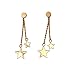 Titanium Steel Rose Gold Plated Shining Lucky Star Tassel Tiny Dot Ear Stud Dangle Earrings