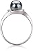 PearlsOnly Clare Black 6.0-6.5mm AAA Freshwater Silver with Rhodium Plated Cultured Pearl Ring Ring-Size-8