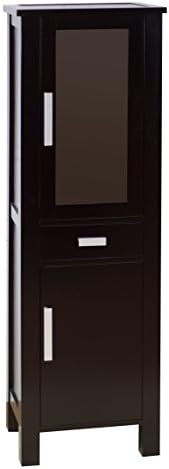 American Imaginations AI-102-33 Transitional Birch Wood-Veneer Linen Tower, 20-Inch x 62-Inch, Dark Mahogany Finish