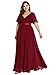 Alisapan Women‘s Ruffles Sleeves A-Line Floor Length Chiffon Plus Size Gowns and Evening Dresses with Sleeves