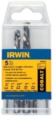 HAN30520 Hanson 5 Piece Cobalt Left Hand Mechanics Length Cobalt High Speed Steel Drill Bit Set