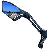 Scratch Resistant Glass Lens,Handlebar Bike Mirror, Adjustable Safe Rearview Mirror, Bicycle Mirror (Sliver Left Side) ME-003LS