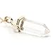 Gold Clear Quartz Crystal Bead Pendant Necklace 18