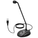 Computer Microphone,Fifine Desktop Gooseneck Microphone,Mute Button with LED Indicator,USB Microphone for Windows and Mac Ideal for Gaming Streaming YouTube Podcast-K052