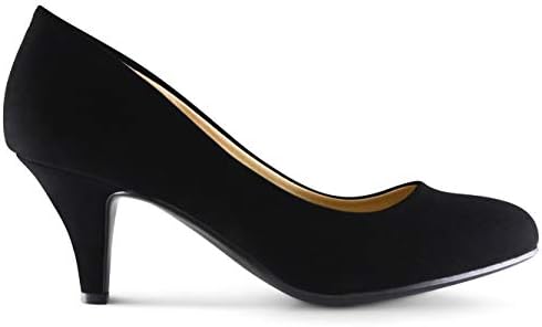 AFFORDABLE FOOTWEAR Women's Almond Toe Low Heel Memory Foam Cushion Comfort Pumps