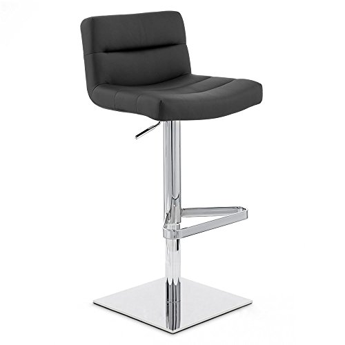 Zuri Furniture Black Lattice Square Base Adjustable Height Swivel