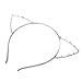 Leegoal Women Cat Ear Headband Pearl Shape Rhinestone Hair Band Headwear