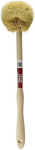 Janico 4001 Bristles Angled Twisted Wire Toilet Brush, Plastic Handle with Wood Look, Natural