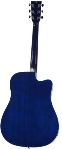 Jameson Guitars Full Size Thinline Acoustic Electric Guitar with Free Gig Bag Case & Picks Blue Left Handed - Thumbnail 2